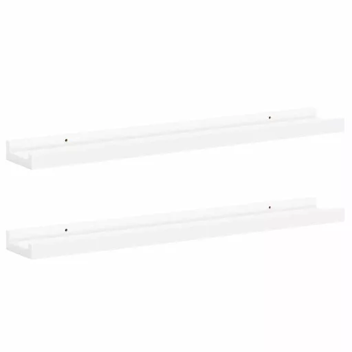 2 db fehér MDF szegélypolc képkeretekhez 60 x 9 x 3 cm