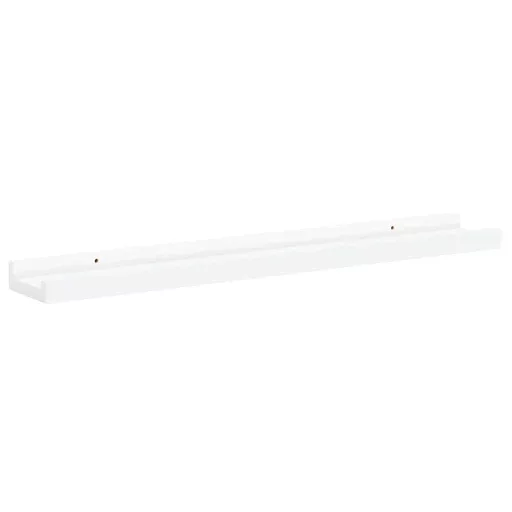 2 db fehér MDF szegélypolc képkeretekhez 60 x 9 x 3 cm