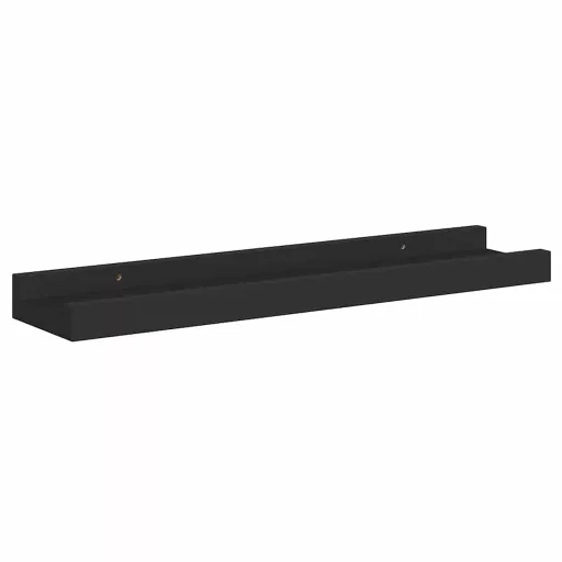2 db fekete MDF szegélypolc képkeretekhez 40 x 9 x 3 cm