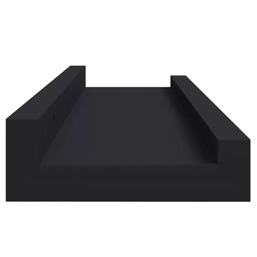 2 db fekete MDF szegélypolc képkeretekhez 40 x 9 x 3 cm