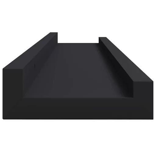 2 db fekete MDF szegélypolc képkeretekhez 60 x 9 x 3 cm
