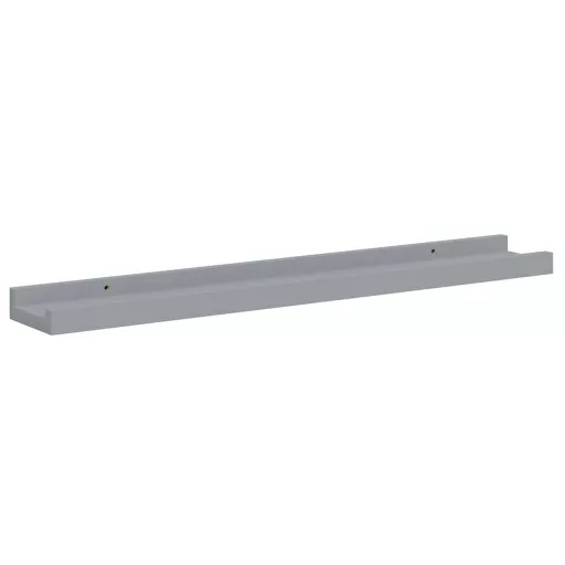 2 db szürke MDF szegélypolc képkeretekhez 60 x 9 x 3 cm