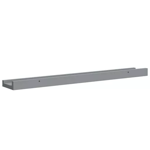 2 db szürke MDF szegélypolc képkeretekhez 60 x 9 x 3 cm