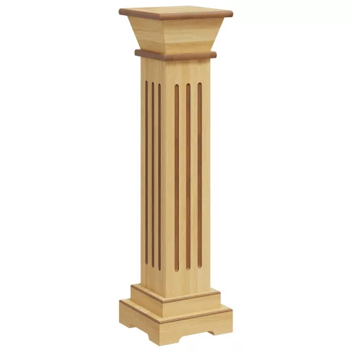 Klasszikus faszínű MDF szögletes oszlop virágállvány 17x17x66cm