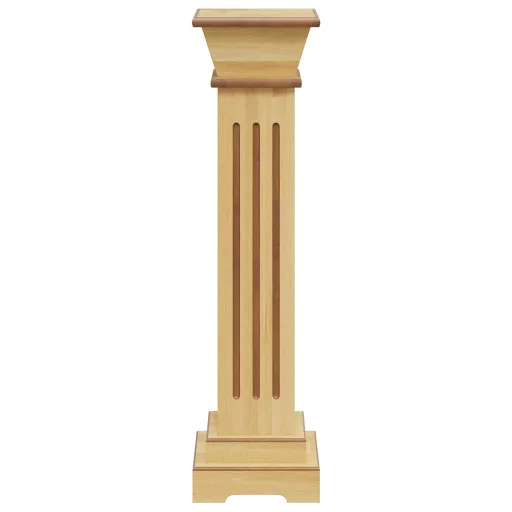 Klasszikus faszínű MDF szögletes oszlop virágállvány 17x17x66cm