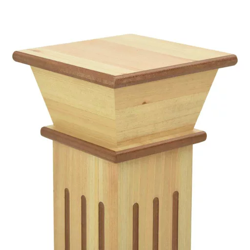 Klasszikus faszínű MDF szögletes oszlop virágállvány 17x17x66cm