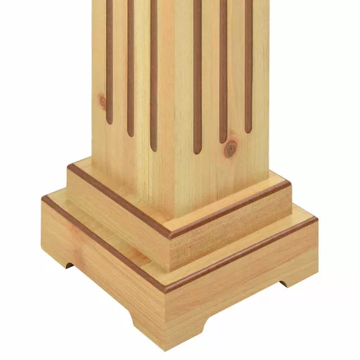 Klasszikus faszínű MDF szögletes oszlop virágállvány 17x17x66cm