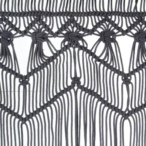 Antracitszürke makramé pamutfüggöny 140 x 240 cm