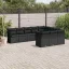 10 részes fekete polyrattan kerti ülőgarnitúra párnákkal