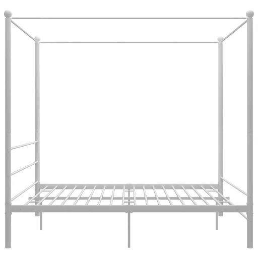 Fehér fém baldachinos ágykeret 200 x 200 cm