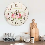 Vintage stílusú virágos falióra 60 cm