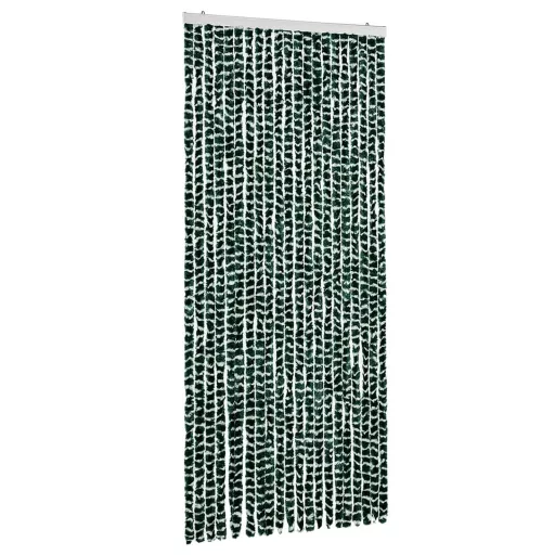 Zöld és fehér zsenília rovarfüggöny 90 x 220 cm