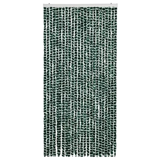 Zöld és fehér zsenília rovarfüggöny 100 x 220 cm