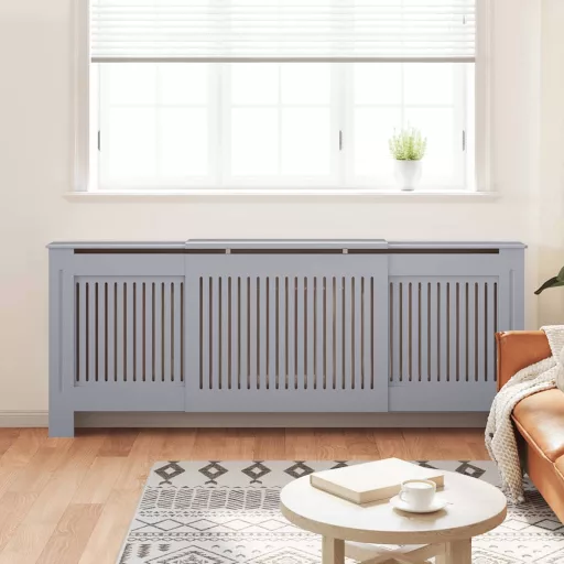 Szürke MDF radiátorburkolat 205 cm
