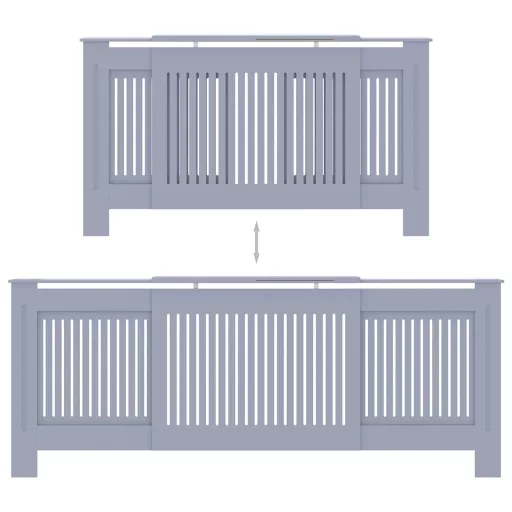 Szürke MDF radiátorburkolat 205 cm
