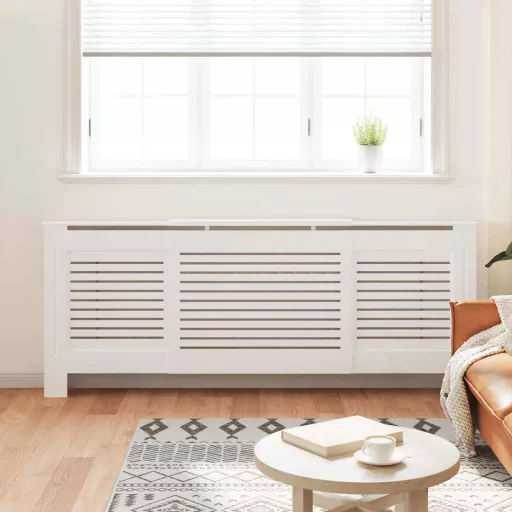 Fehér MDF radiátorburkolat 205 cm