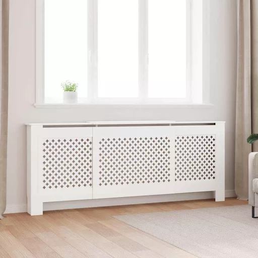 Fehér MDF radiátorburkolat 205 cm