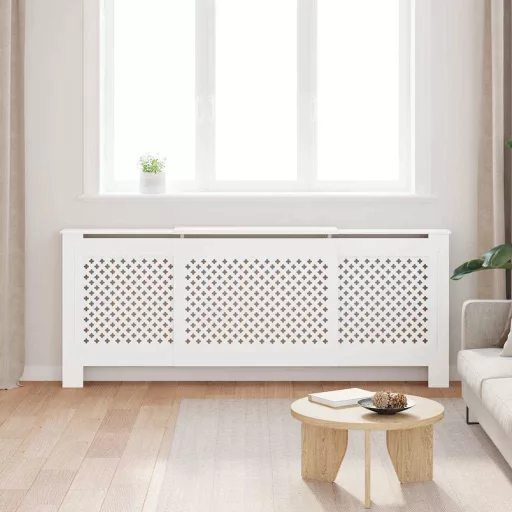 Fehér MDF radiátorburkolat 205 cm