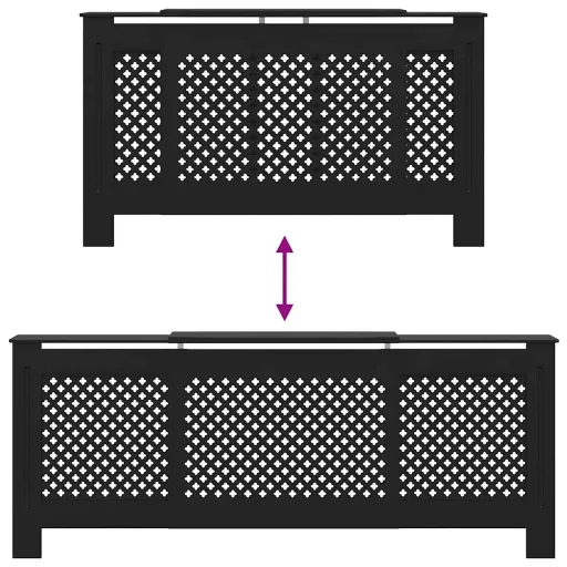 Fekete MDF radiátorburkolat 205 cm
