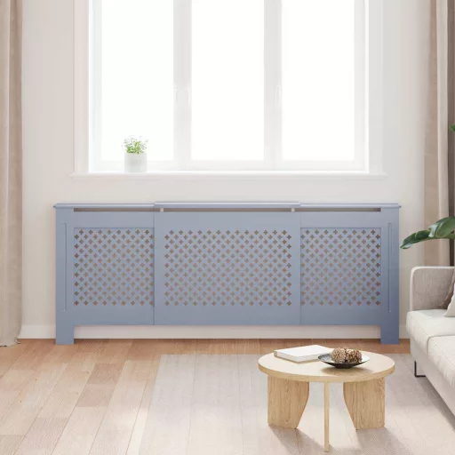 Szürke MDF radiátorburkolat 205 cm