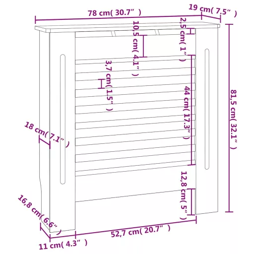 MDF radiátorburkolat 78 cm