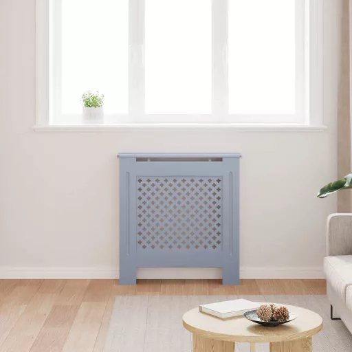 Szürke MDF radiátorburkolat 78 cm