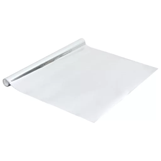 Magasfényű ezüst öntapadó PVC bútorfólia 500 x 90 cm