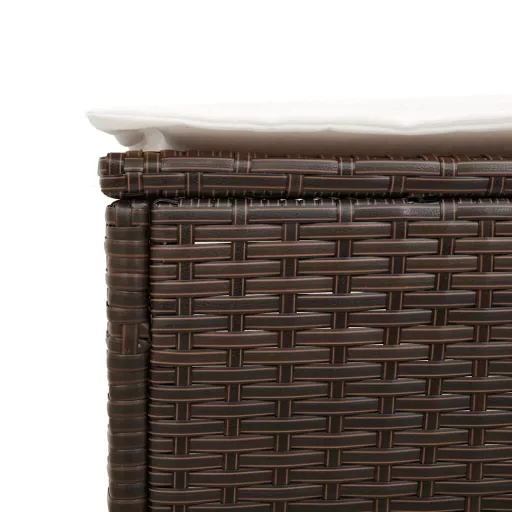 2 db barna polyrattan napozóágy párnával