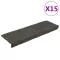 15 db öntapadós lépcsőszőnyeg 65 x 21 x 4 cm antracit téglalap alakú széllel