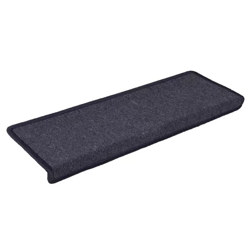 15 db sötétszürke és kék lépcsőszőnyeg, téglalap alakú széllel, 65 x 21 x 4 cm