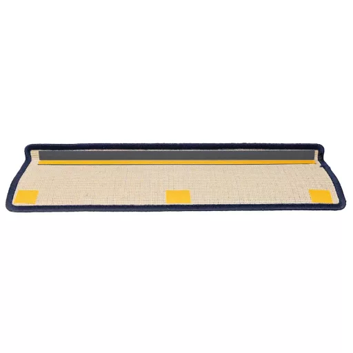 15 db sötétszürke és kék lépcsőszőnyeg, téglalap alakú széllel, 65 x 21 x 4 cm