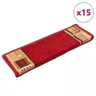 15 db piros öntapadó lépcsőszőnyeg 65x21x4 cm