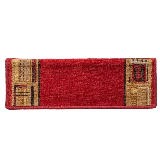 15 db piros öntapadó lépcsőszőnyeg 65x21x4 cm