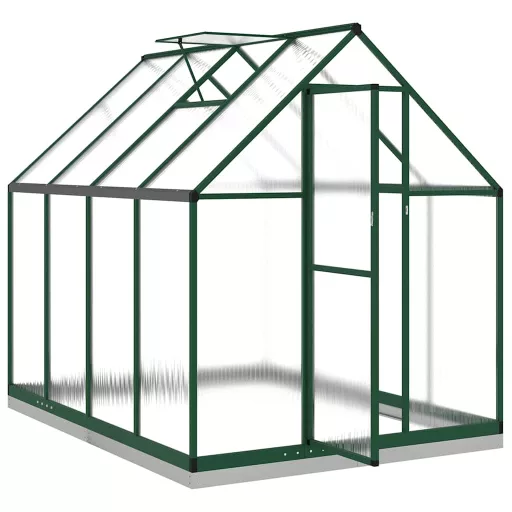 Zöld alumínium melegház alapvázzal 224x169x202 cm