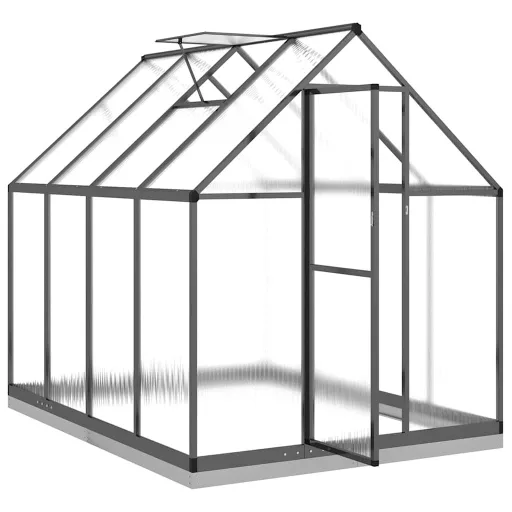 Antracitszürke alumínium melegház alapvázzal 224x169x202 cm
