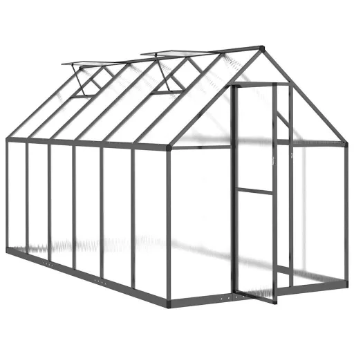 Antracitszürke alumínium melegház alapvázzal 334x169x195 cm