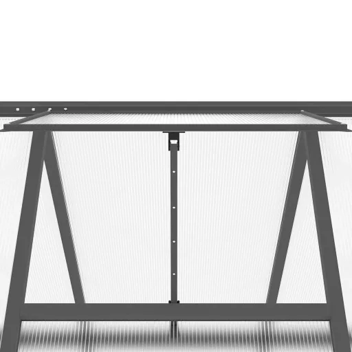 Antracitszürke alumínium melegház alapvázzal 334x169x195 cm