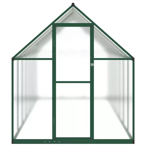 Zöld alumínium melegház alapvázzal 445x169x195 cm