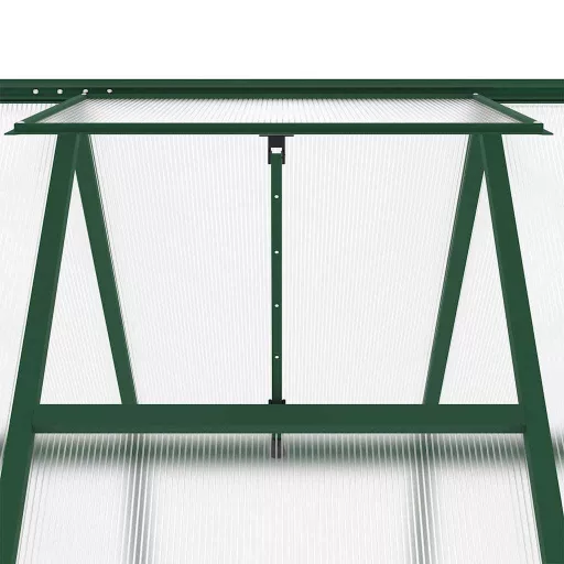 Zöld alumínium melegház alapvázzal 445x169x195 cm