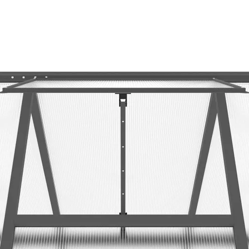 Antracitszürke alumínium melegház alapvázzal 445x169x195 cm