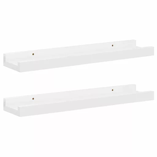 2 db magasfényű fehér fali polc 40 x 9 x 3 cm