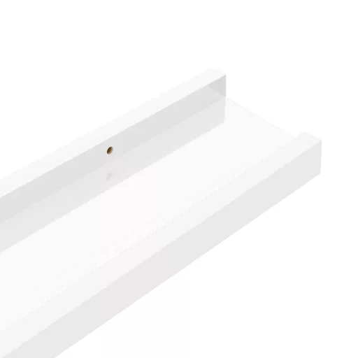 2 db magasfényű fehér fali polc 40 x 9 x 3 cm