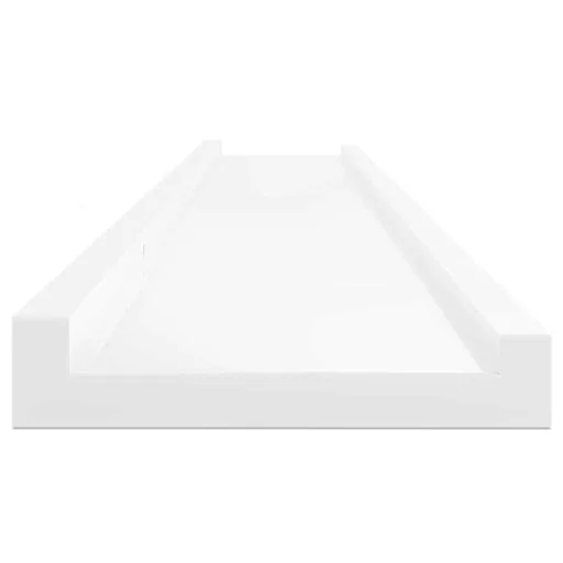 2 db magasfényű fehér fali polc 115 x 9 x 3 cm