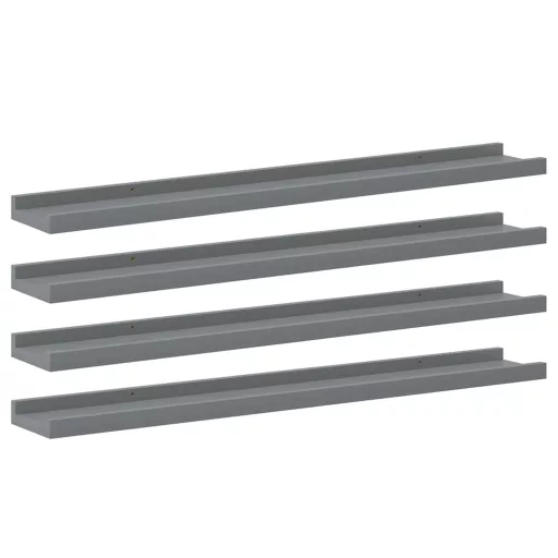 4 db szürke fali polc 80 x 9 x 3 cm