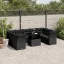 10 részes fekete polyrattan kerti ülőgarnitúra párnákkal