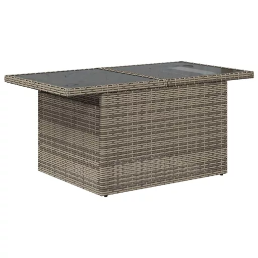 10 részes szürke polyrattan kerti ülőgarnitúra párnákkal