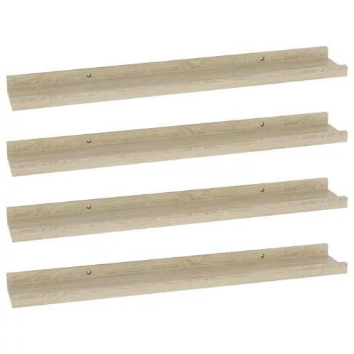 4 db sonoma tölgy színű fali polc 60 x 9 x 3 cm