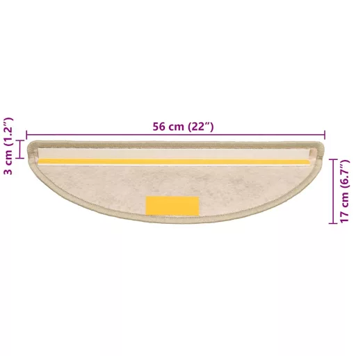 15 db szizálhatású világoszöld öntapadó lépcsőszőnyeg 56x17x3cm