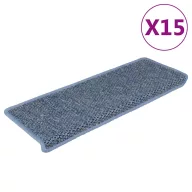  15 db szizál hatású kék öntapadó lépcsőszőnyeg 65x21x4 cm