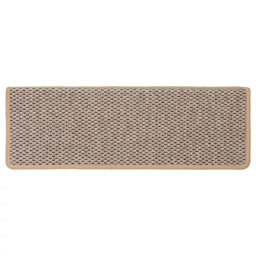 15 db szizál hatású világos bézsszínű lépcsőszőnyeg 65x21x4 cm